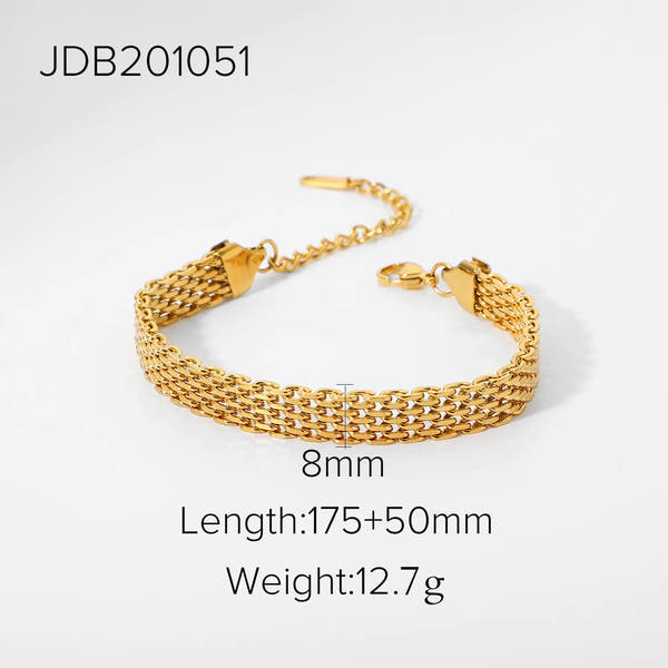 Stainless Steel Cuban Bracelet with Vintage Style for Women