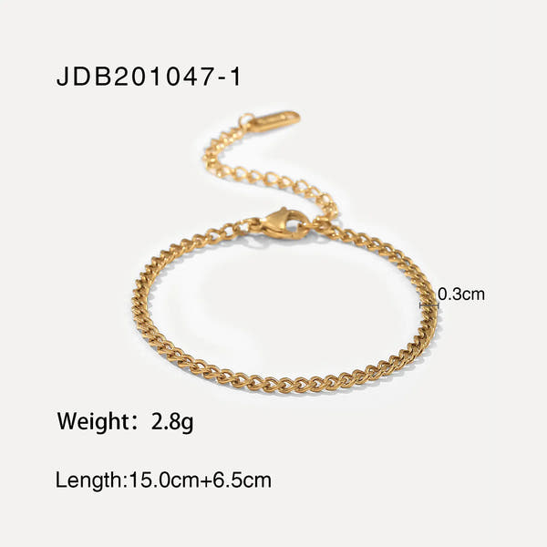 Stainless Steel Cuban Bracelet with Vintage Style for Women