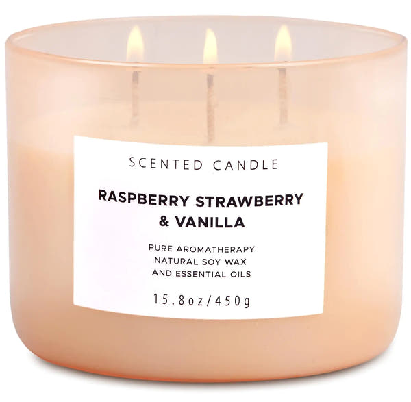 Raspberry Strawberry Vanilla Candle - Natural Soy Wax
