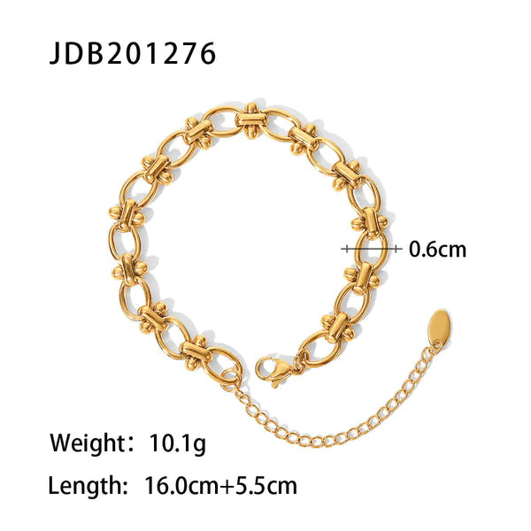 Stainless Steel Cuban Bracelet with Vintage Style for Women