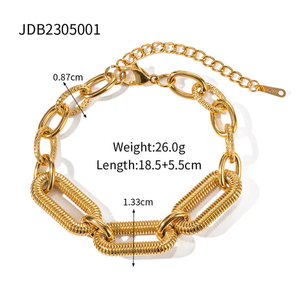 Stainless Steel Cuban Bracelet with Vintage Style for Women