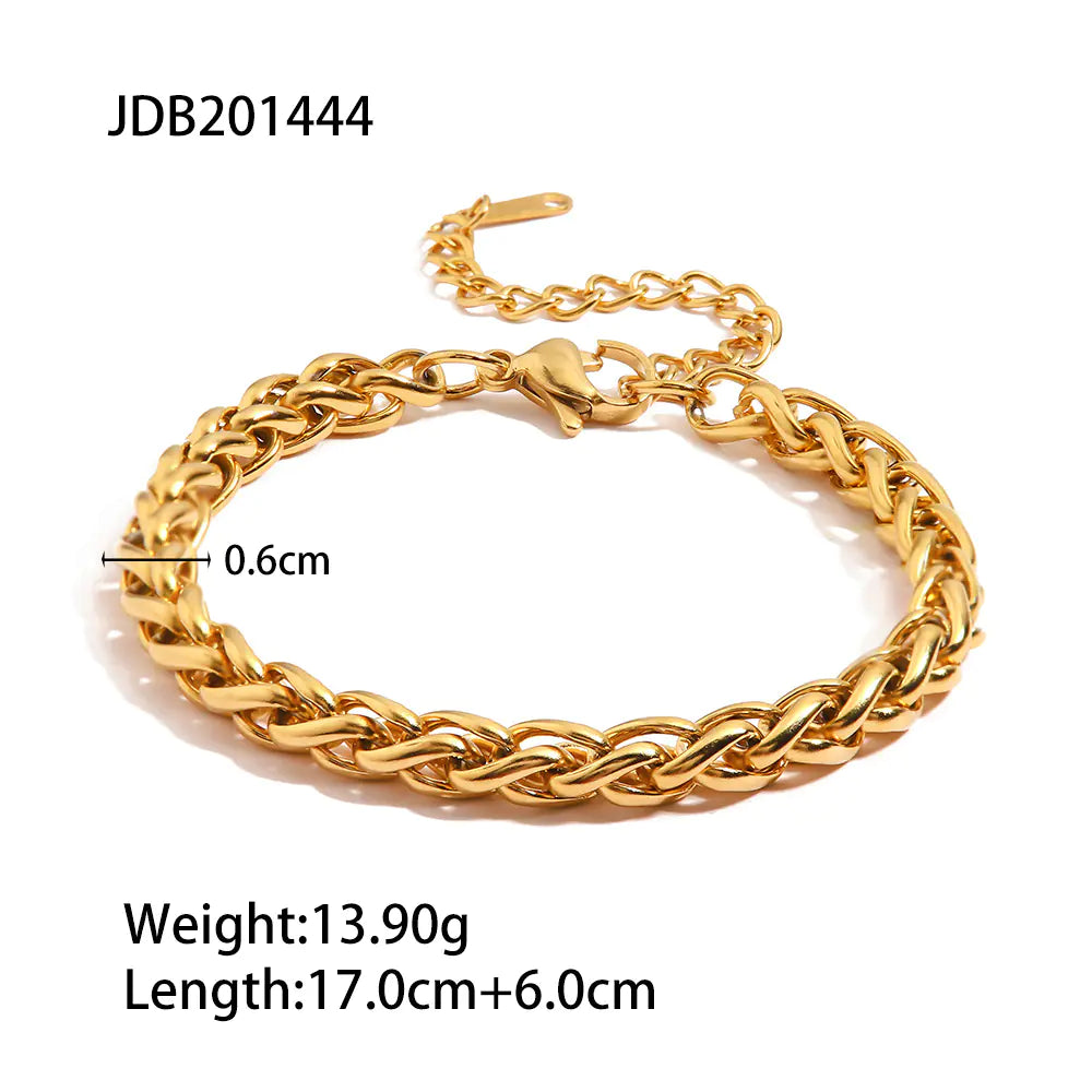 Stainless Steel Cuban Bracelet with Vintage Style for Women