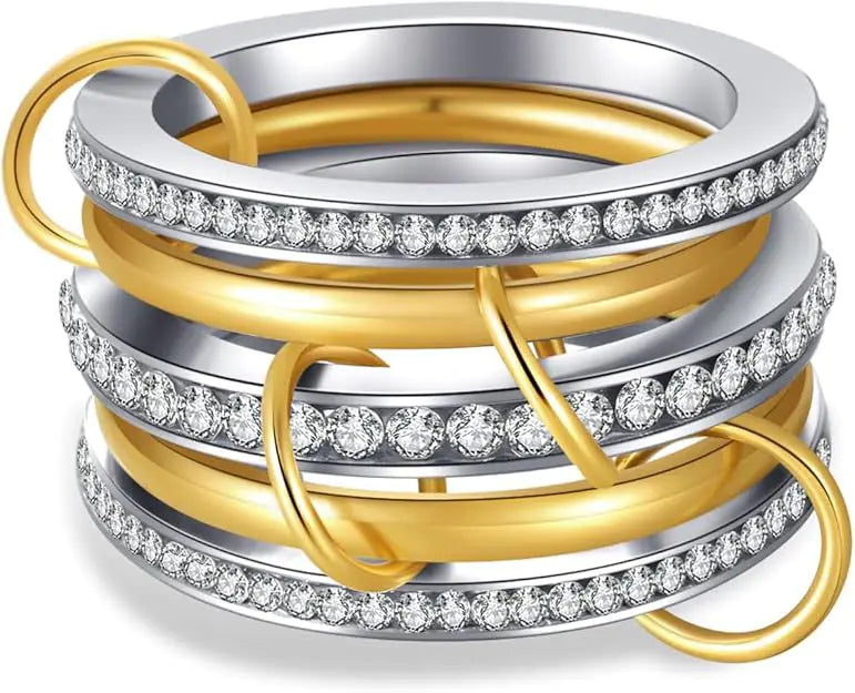 Stainless Steel Diamond Ring