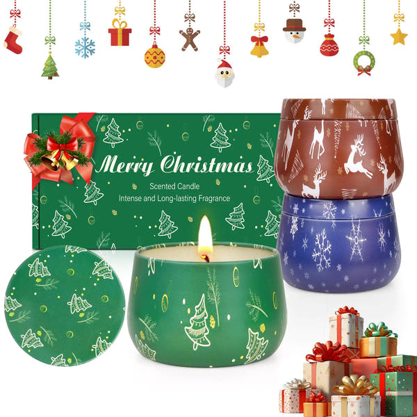 Christmas 3 Pack Scented Candle Gift Set