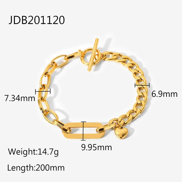 Stainless Steel Cuban Bracelet with Vintage Style for Women
