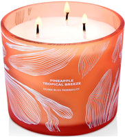 Pineapple Tropical Breeze 3 Wick Candle Large - Highly Scented Candle for Home 14.5 oz - Soy Candle - Home Fragrance Candles - Aromatherapy Relaxing Candle - Pineapple Paradise Candle for Men & Women