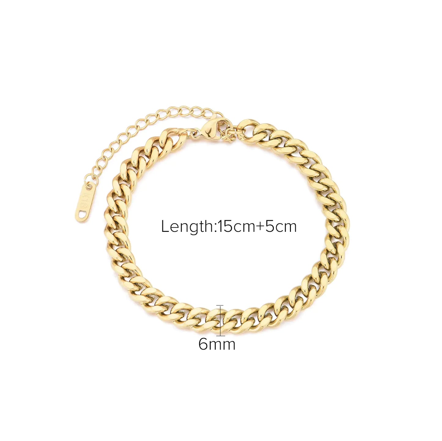 Stainless Steel Cuban Bracelet with Vintage Style for Women