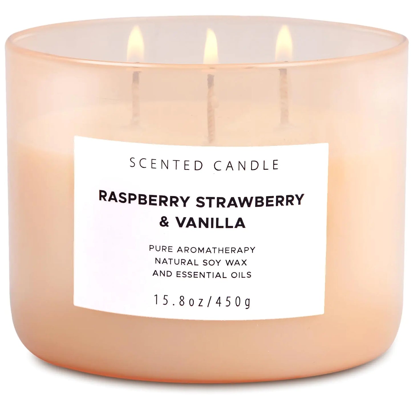 Raspberry Strawberry Vanilla Candle - Natural Soy Wax